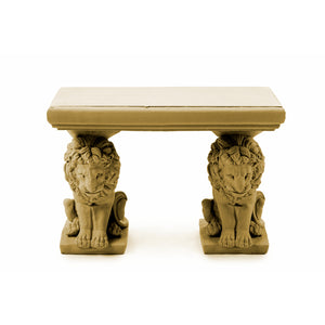 Small Sandstone Lion Bench | Stone Garden Bench UK