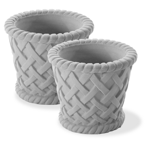 Large Lattice Tubs Pair - Stone Planters - Signauture Statues - Made in England , UK 
