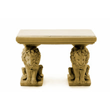 Load image into Gallery viewer, Small Sandstone Lion Bench | Stone Garden Bench UK