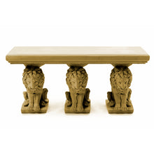 Load image into Gallery viewer, Sandstone Lion Bench | Stone Garden Bench UK